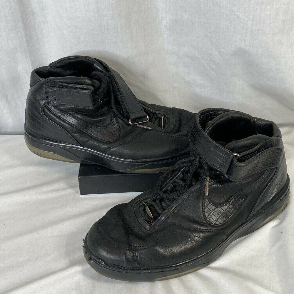Nike Air Force 25 Supreme 315016-001 Leather Black Size 11 Chrome Sneaker Shoes
